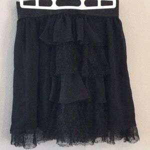 Twelve by twelve Elegant Black Ruffled Skirt.